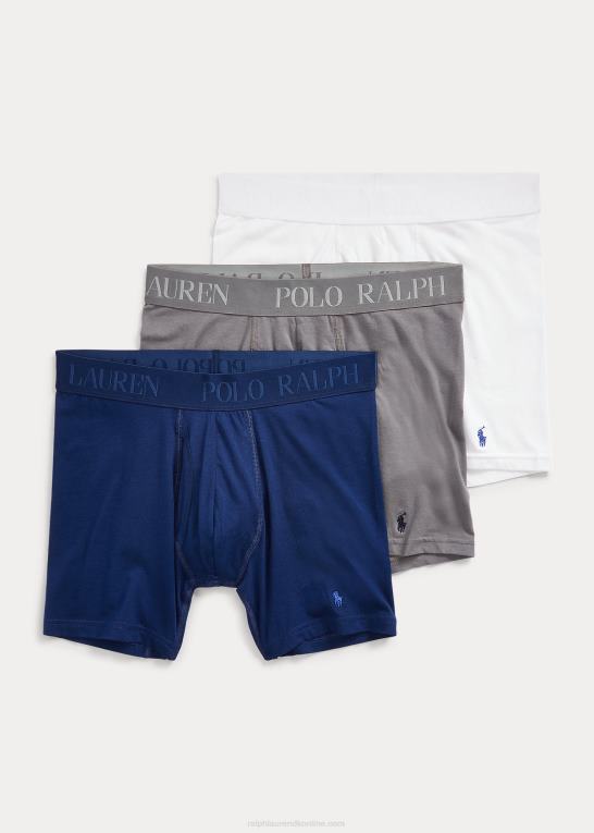 hvid/blå Mænd Ralph Lauren 4d-flex boxershorts 3-pak Z426B273