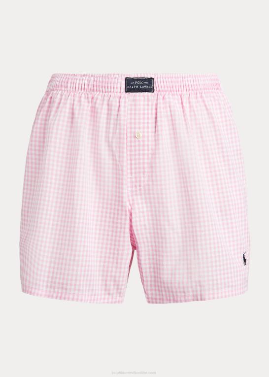 lyserød gingham Mænd Ralph Lauren vævet bomuldsbokser Z426B197