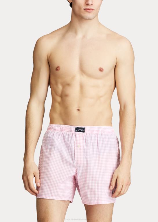 lyserød gingham Mænd Ralph Lauren vævet bomuldsbokser Z426B197