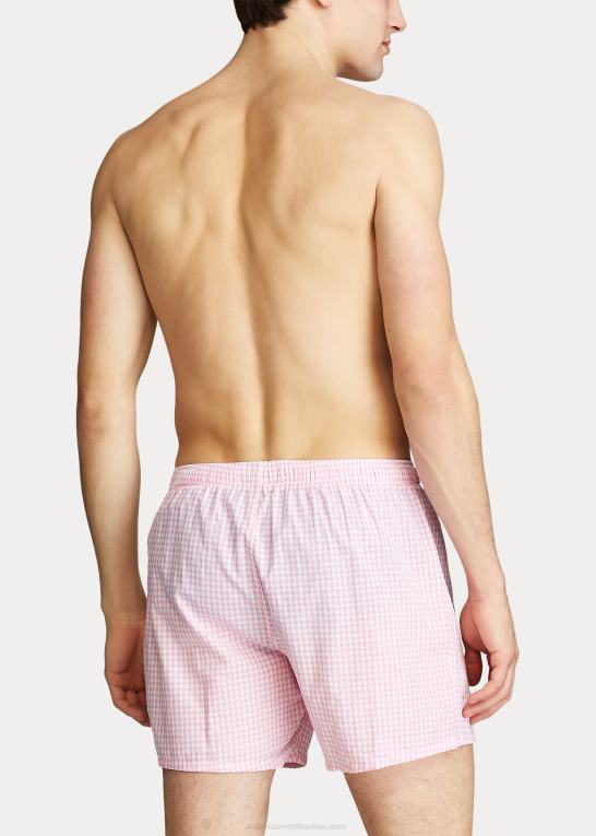 lyserød gingham Mænd Ralph Lauren vævet bomuldsbokser Z426B197