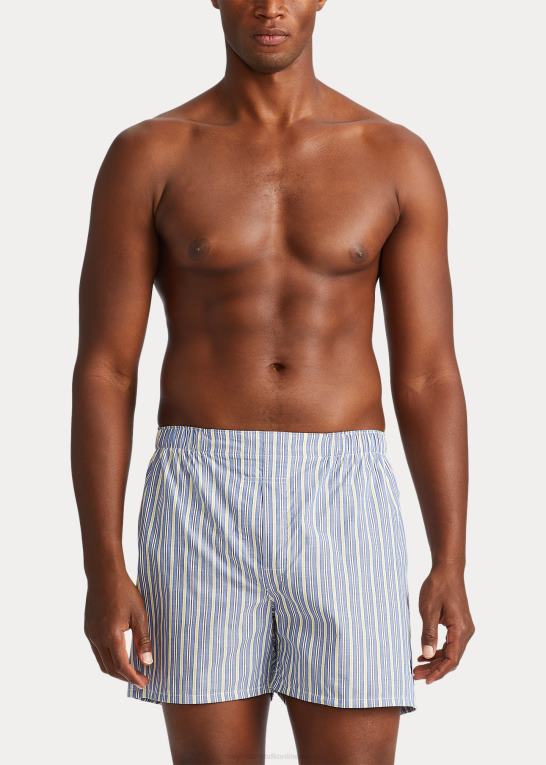 marine stribe/muller plaid Mænd Ralph Lauren klassisk vævet bomuldsboxer 3-pak Z426B1442