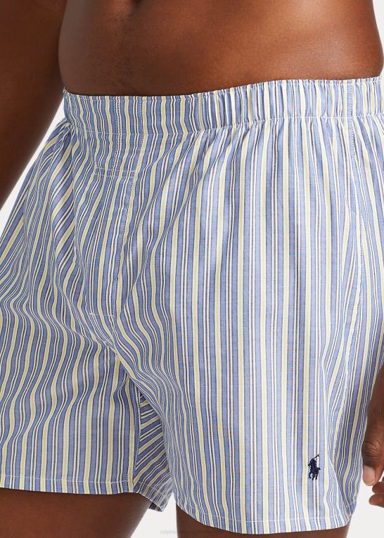marineblå/blå stribe Mænd Ralph Lauren klassisk vævet bomuldsboxer 3-pak Z426B8544
