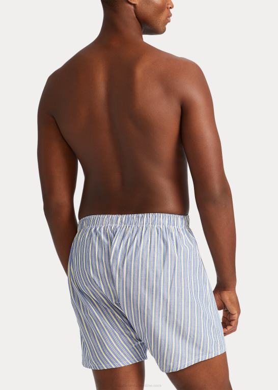 marineblå/blå stribe Mænd Ralph Lauren klassisk vævet bomuldsboxer 3-pak Z426B8544
