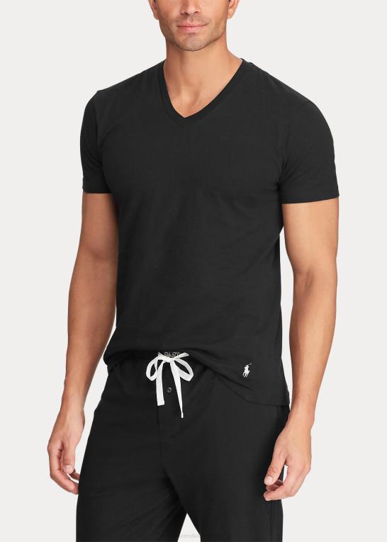 marineblå/hvid/sort Mænd Ralph Lauren klassisk wicking v-hals undertrøje 3-pack Z426B8584