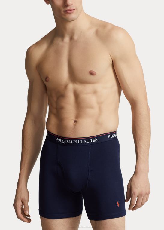 marineblå/kongelig hibiscus print Mænd Ralph Lauren fugttransporterende boksershorts 3-pak Z426B590