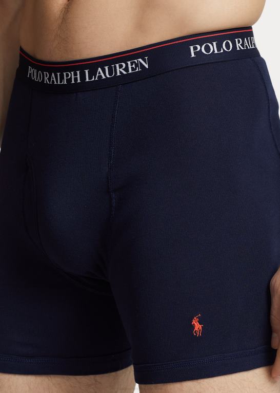 marineblå/kongelig hibiscus print Mænd Ralph Lauren fugttransporterende boksershorts 3-pak Z426B590