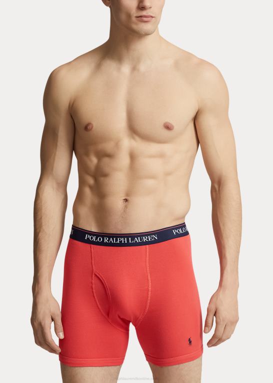 marineblå/kongelig hibiscus print Mænd Ralph Lauren fugttransporterende boksershorts 3-pak Z426B590