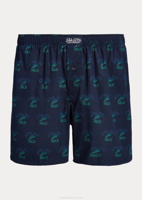 navy print Mænd Ralph Lauren bokser i bomuld med logotryk Z426B351