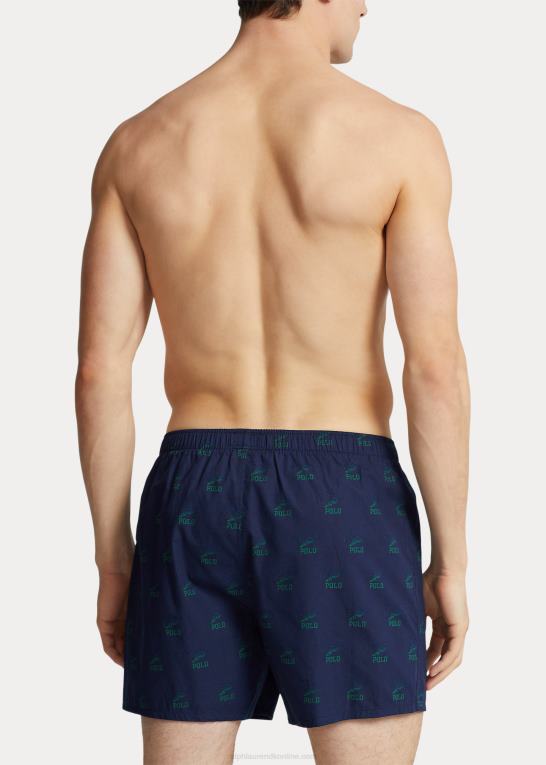 navy print Mænd Ralph Lauren bokser i bomuld med logotryk Z426B351