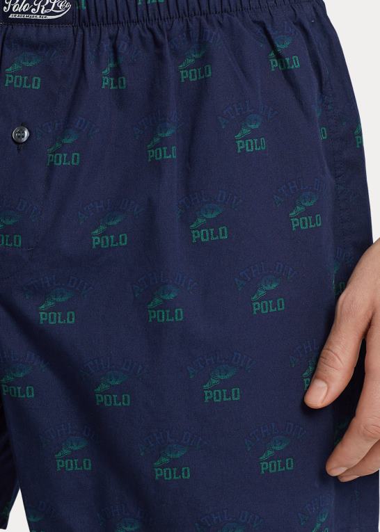 navy print Mænd Ralph Lauren bokser i bomuld med logotryk Z426B351