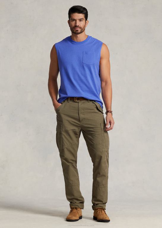 pigesten blå Mænd Ralph Lauren jersey lomme tank Z426B1523