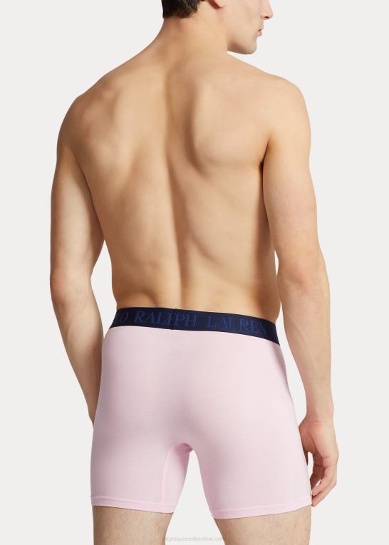 pink/hvid/blå/lilla Mænd Ralph Lauren 4d-flex køleboksershorts 5-pak Z426B362