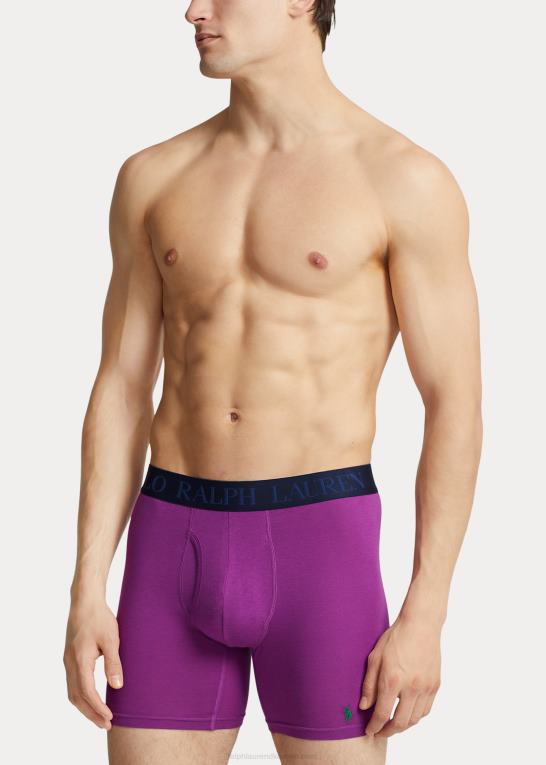 pink/hvid/blå/lilla Mænd Ralph Lauren 4d-flex køleboksershorts 5-pak Z426B362