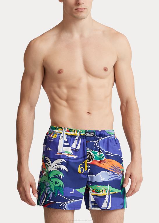 riviera du port print Mænd Ralph Lauren bokser i bomuld med tryk Z426B410