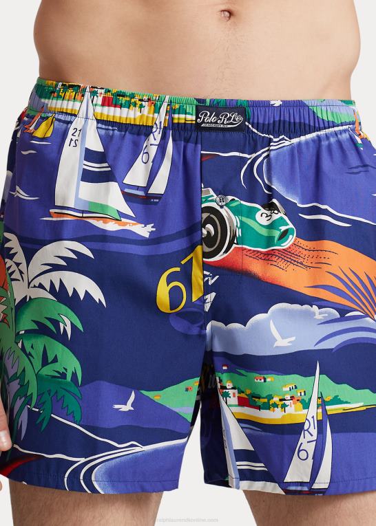 riviera du port print Mænd Ralph Lauren bokser i bomuld med tryk Z426B410