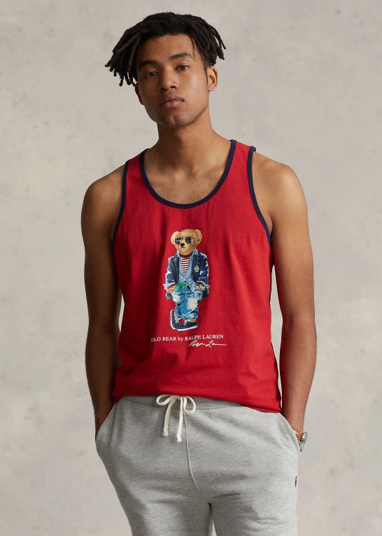 rl 2000 rød Mænd Ralph Lauren polo bear jersey tank Z426B286