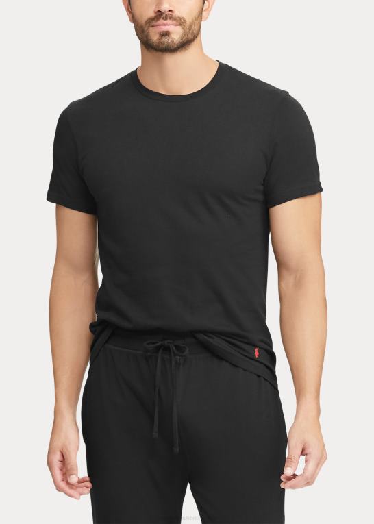 sort Mænd Ralph Lauren klassisk wicking crew undertrøje 3-pak Z426B222