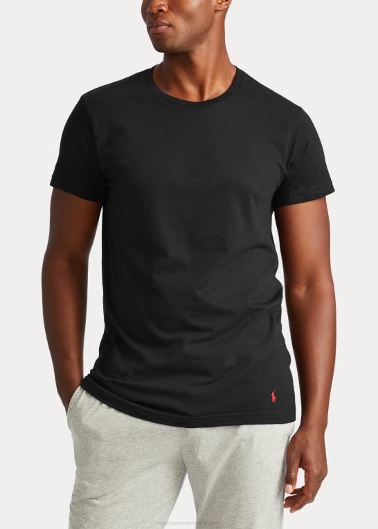 sort Mænd Ralph Lauren klassisk wicking crew undertrøje 3-pak Z426B222