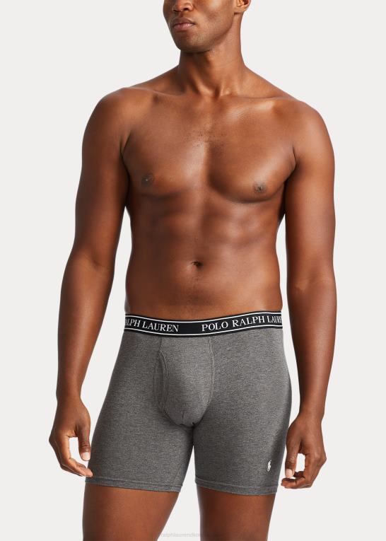 sort/grå Mænd Ralph Lauren stretch boxershorts 3-pak Z426B923