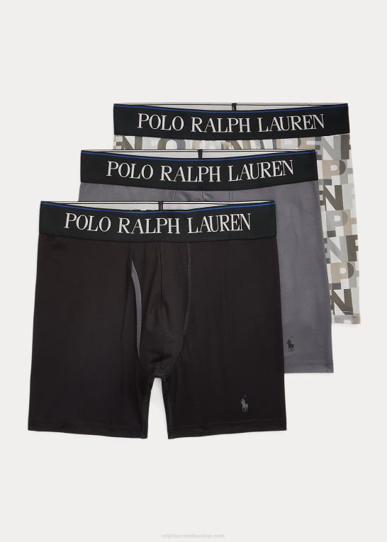 sort/grå/bjerg print Mænd Ralph Lauren 4d-flex mikrofiber bokserbukser 3-pak Z426B364