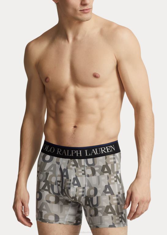 sort/grå/bjerg print Mænd Ralph Lauren 4d-flex mikrofiber bokserbukser 3-pak Z426B364