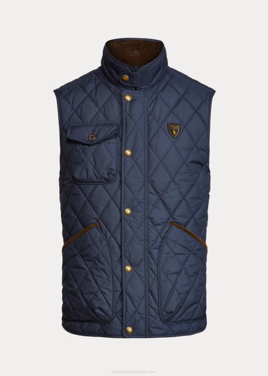 college flåde Mænd Ralph Lauren vandafvisende quiltet vest Z426B1926