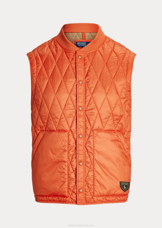 college orange Mænd Ralph Lauren vandafvisende quiltet vest Z426B1198
