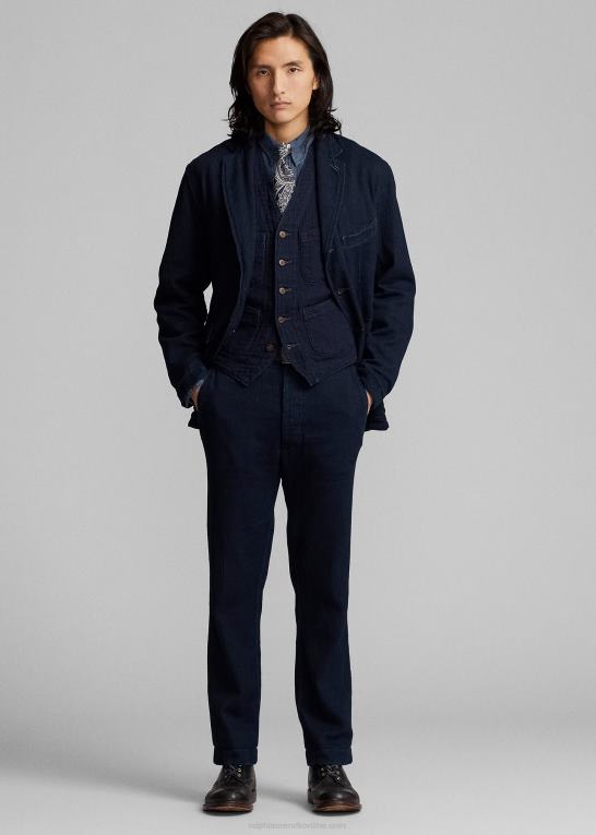 dyb flåde Mænd Ralph Lauren indigo sildebensvest Z426B1752