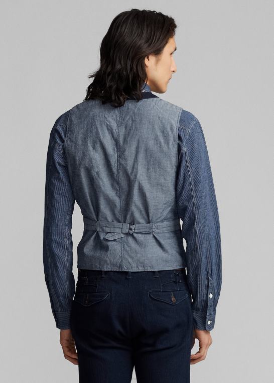 dyb flåde Mænd Ralph Lauren indigo sildebensvest Z426B1752
