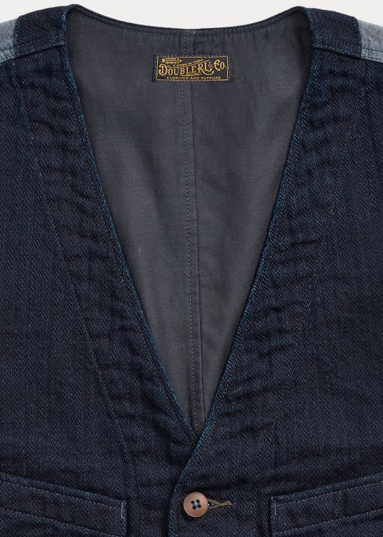 dyb flåde Mænd Ralph Lauren indigo sildebensvest Z426B1752