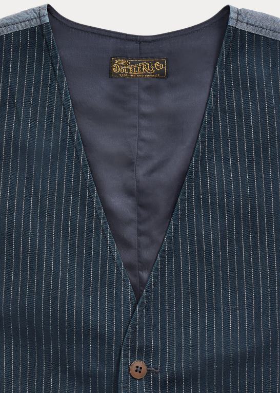 indigo nålestribe Mænd Ralph Lauren nålestribet sildebensvest Z426B1746