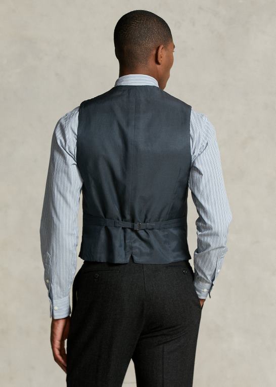 mørkegrå Mænd Ralph Lauren morehouse-kollektionen stribet vest Z426B1296