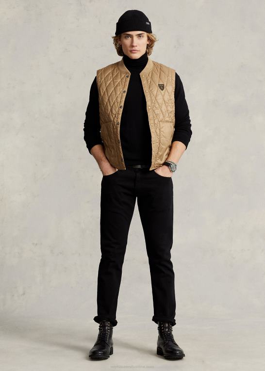 ørken kaki Mænd Ralph Lauren vandafvisende quiltet vest Z426B1199