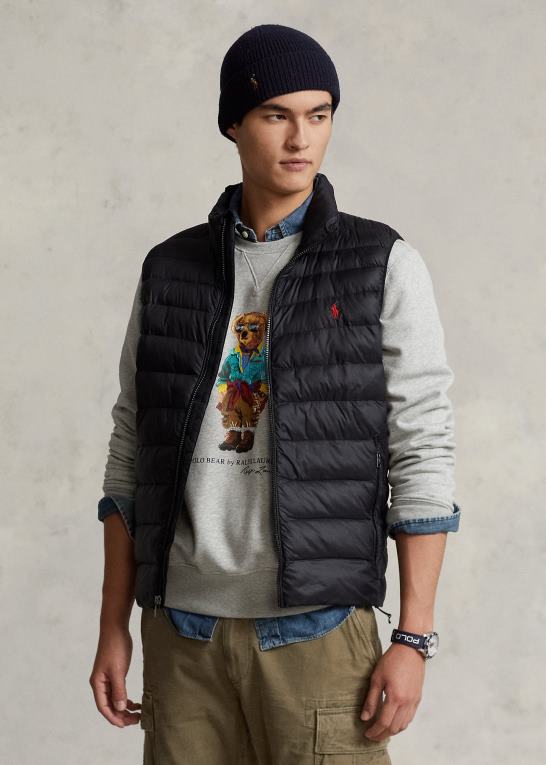 sort Mænd Ralph Lauren den pakbare vest Z426B112