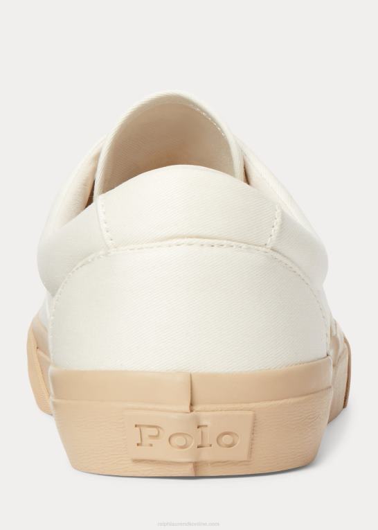 off white/sandklit unisex Ralph Lauren keaton twill unisex sneaker Z426B2034