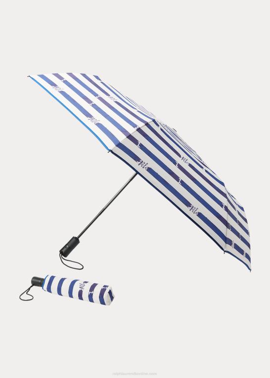 blå unisex Ralph Lauren mclean sammenklappelig paraply Z426B9053