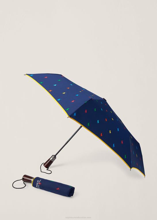 flåde unisex Ralph Lauren pony sammenklappelig paraply Z426B2698