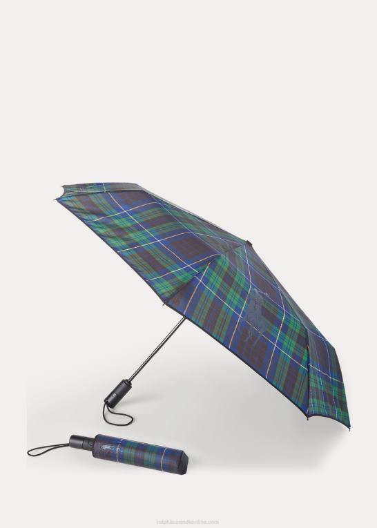 marineblå multi unisex Ralph Lauren cornwall sammenklappelig paraply Z426B2703