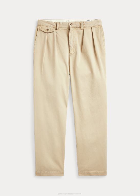 rl kaki unisex Ralph Lauren whitman plisserede chinobukser med afslappet pasform Z426B87