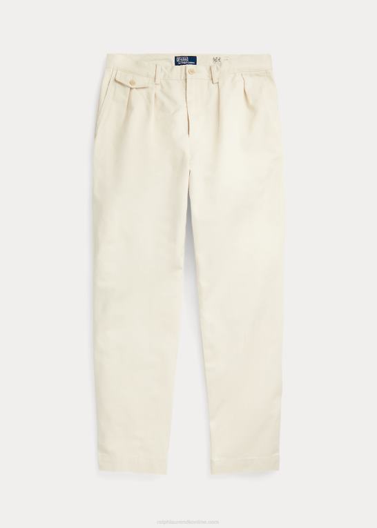vintercreme unisex Ralph Lauren whitman plisserede chinobukser med afslappet pasform Z426B89