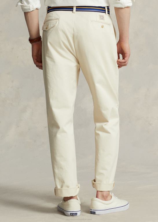 vintercreme unisex Ralph Lauren whitman plisserede chinobukser med afslappet pasform Z426B89