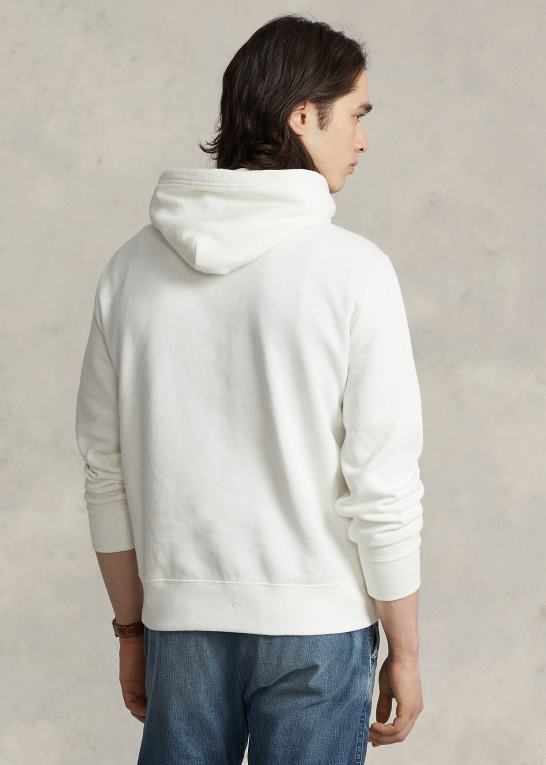 dækvask hvid unisex Ralph Lauren fleece hættetrøje Z426B3407