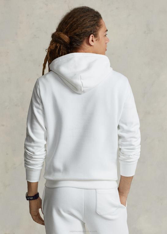 hvid unisex Ralph Lauren polo sport fleece hættetrøje Z426B3421
