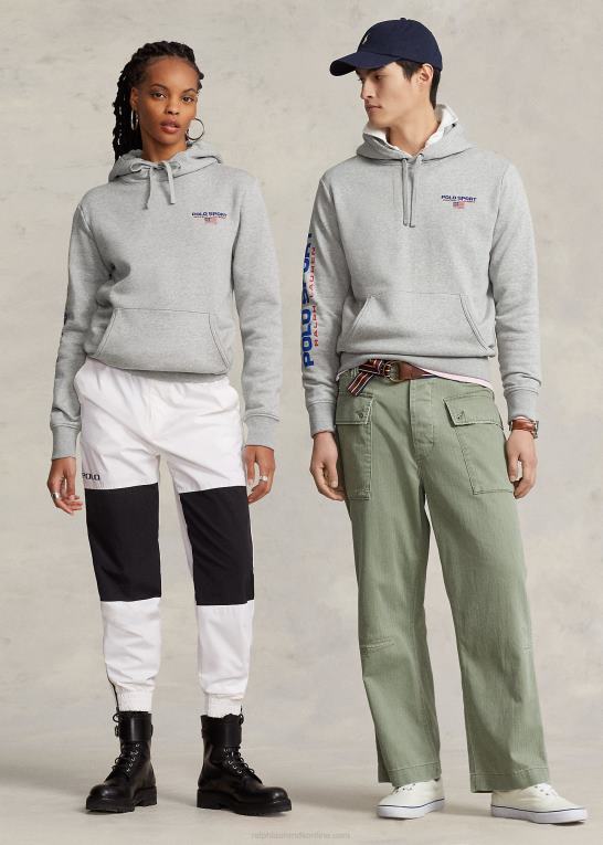og over lyng/rød unisex Ralph Lauren polo sport fleece hættetrøje Z426B3422