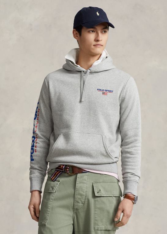 og over lyng/rød unisex Ralph Lauren polo sport fleece hættetrøje Z426B3422