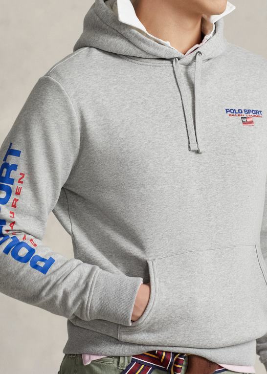 og over lyng/rød unisex Ralph Lauren polo sport fleece hættetrøje Z426B3422