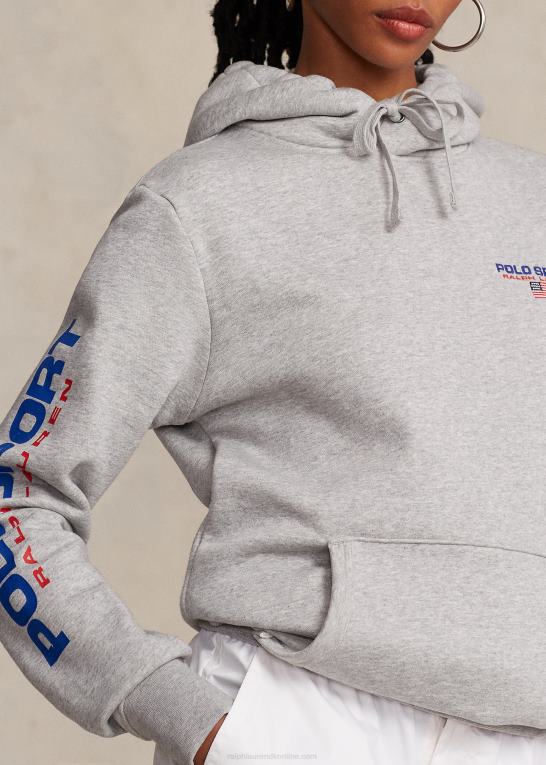 og over lyng/rød unisex Ralph Lauren polo sport fleece hættetrøje Z426B3422