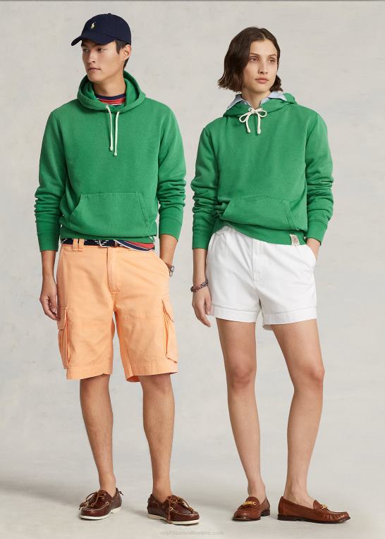 optisk grøn unisex Ralph Lauren fleece hættetrøje Z426B3408