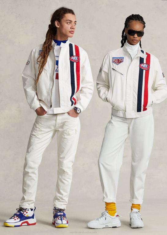 dækvask hvid unisex Ralph Lauren polo sport racing jakke Z426B3411