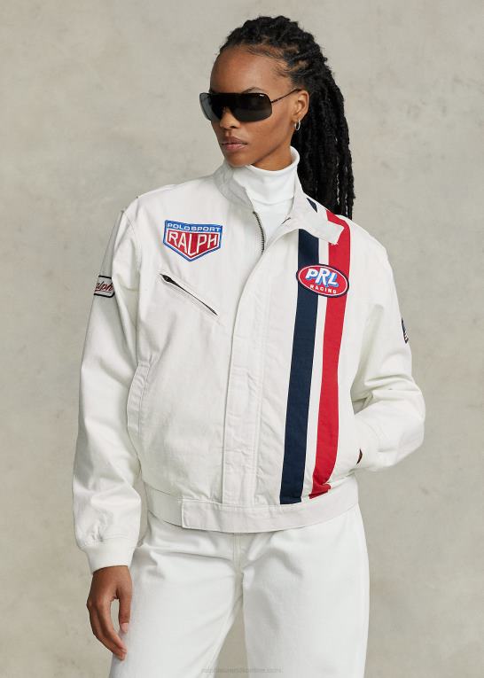 dækvask hvid unisex Ralph Lauren polo sport racing jakke Z426B3411